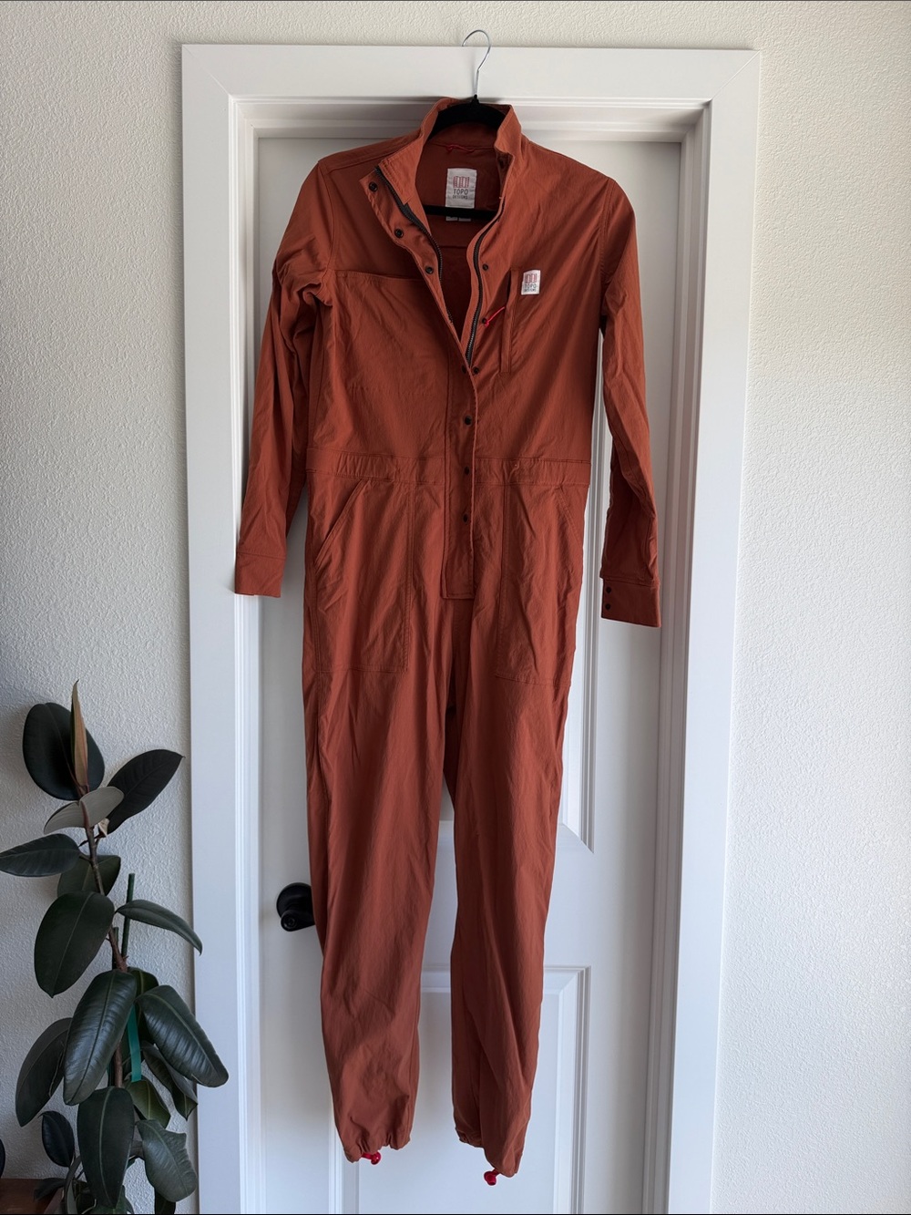 Topo Designs Rust-Colored Long-Sleeve Utility Jumpsuit
